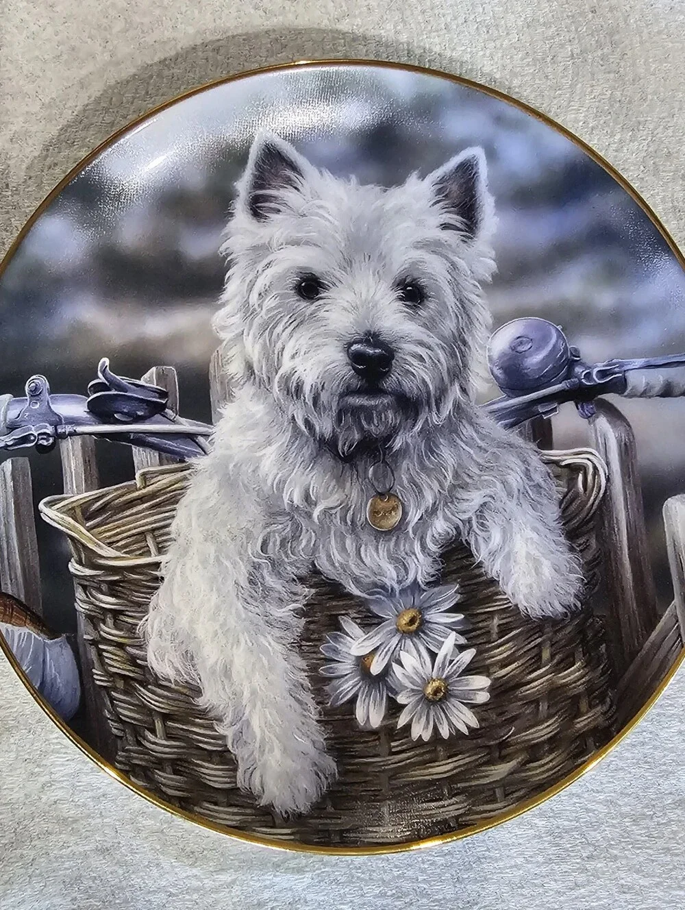WHITE HIGHLAND TERRIERS Decorative Plate - Danbury Mint Plate No. D8567